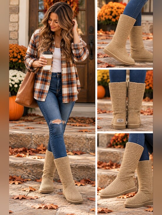 UGG Shoes - Ugg Brown Cardy Knit Boots